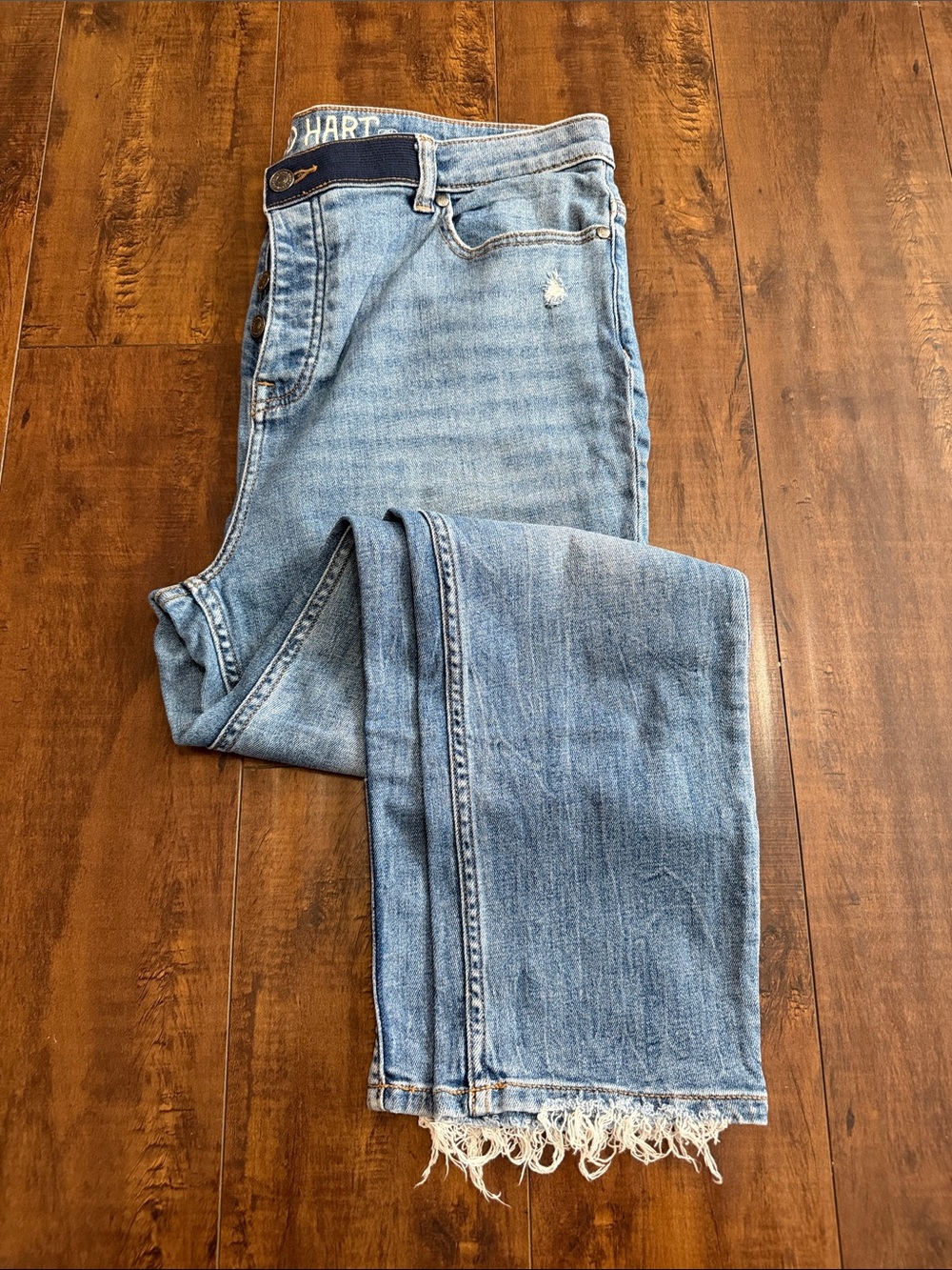 Matilda Jane Light Blue Boyfriend Jeans with Frayed Hem